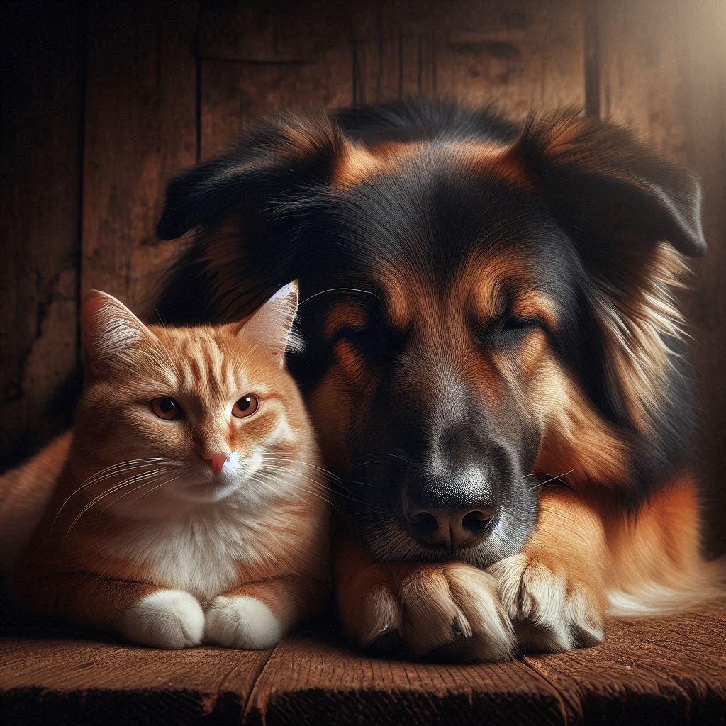 Fotografía un perro y un gato